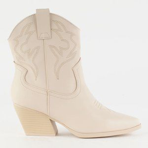 Beige Western Cowboy Booties